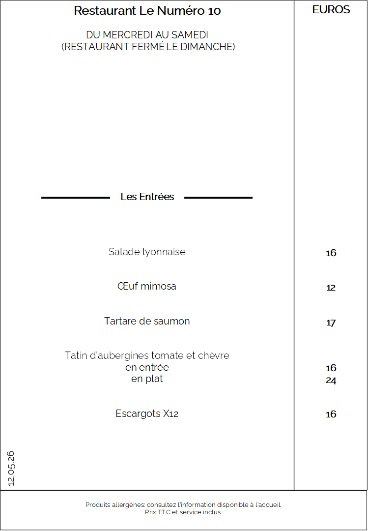 Les entrées