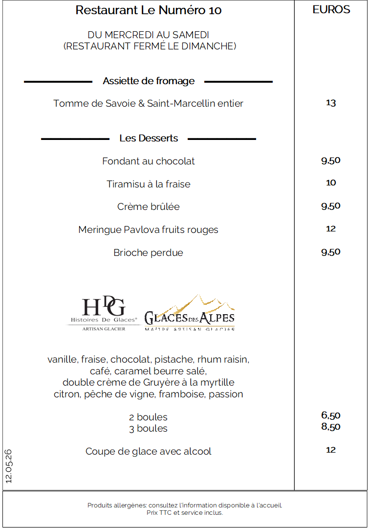 Les desserts